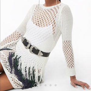 Open-Crochet Mini Dress